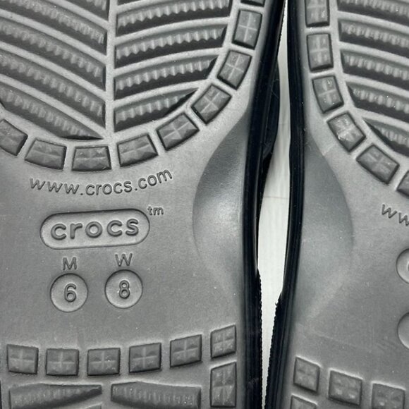 Crocs Classic Platform Flip Flop Slippers Unisex Size 6/8 Black Iconic Comfort - Picture 7 of 7